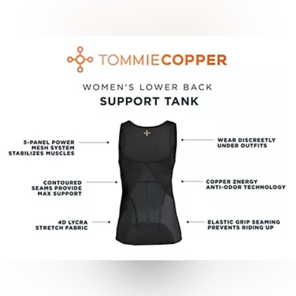 Tommie Copper Women's Lower Back Support Tank (Navy Blue) - Picture 4 of 6